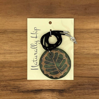 Palm Frond Ceramic Necklace