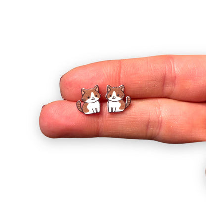 Brown Kitty Earrings