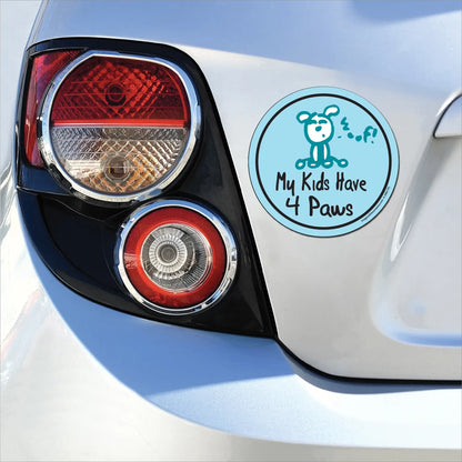 My Kids Have 4 Paws Happy Dog Circle Magnet