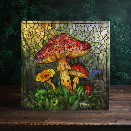 Enchanted Forest Mushroom Ceramic Tile