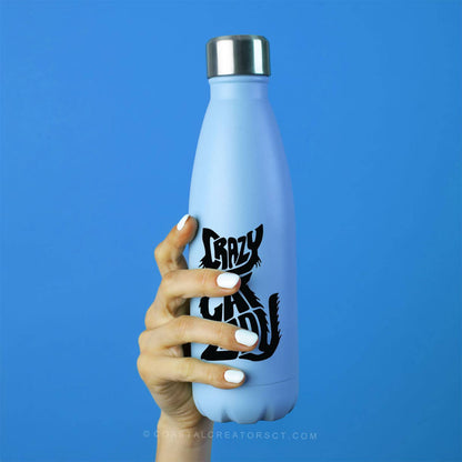 Crazy Cat Lady Vinyl Laptop/Water Bottle Sticker (Black)