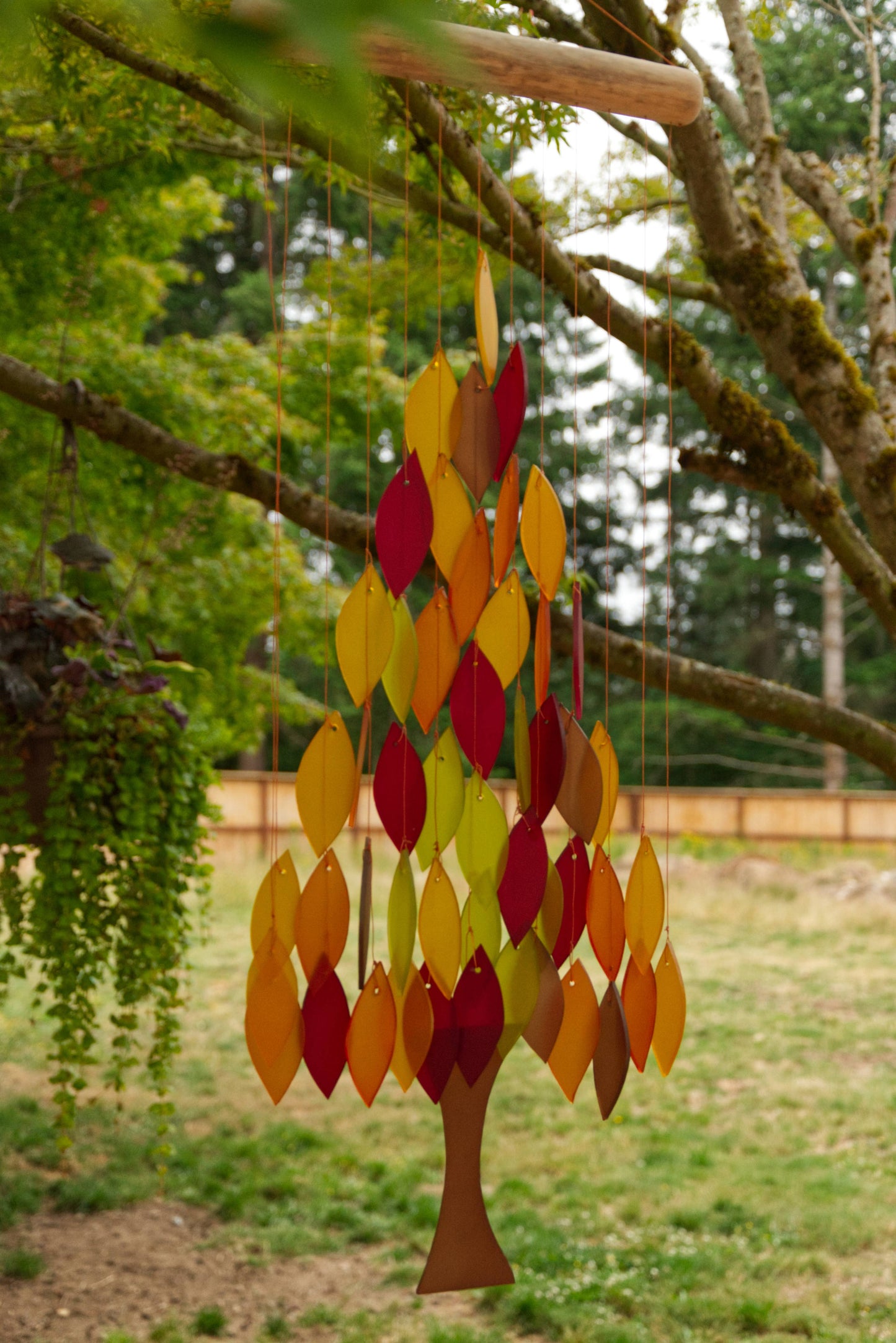 Autumn Tree Tumbled Glass Wind Chime