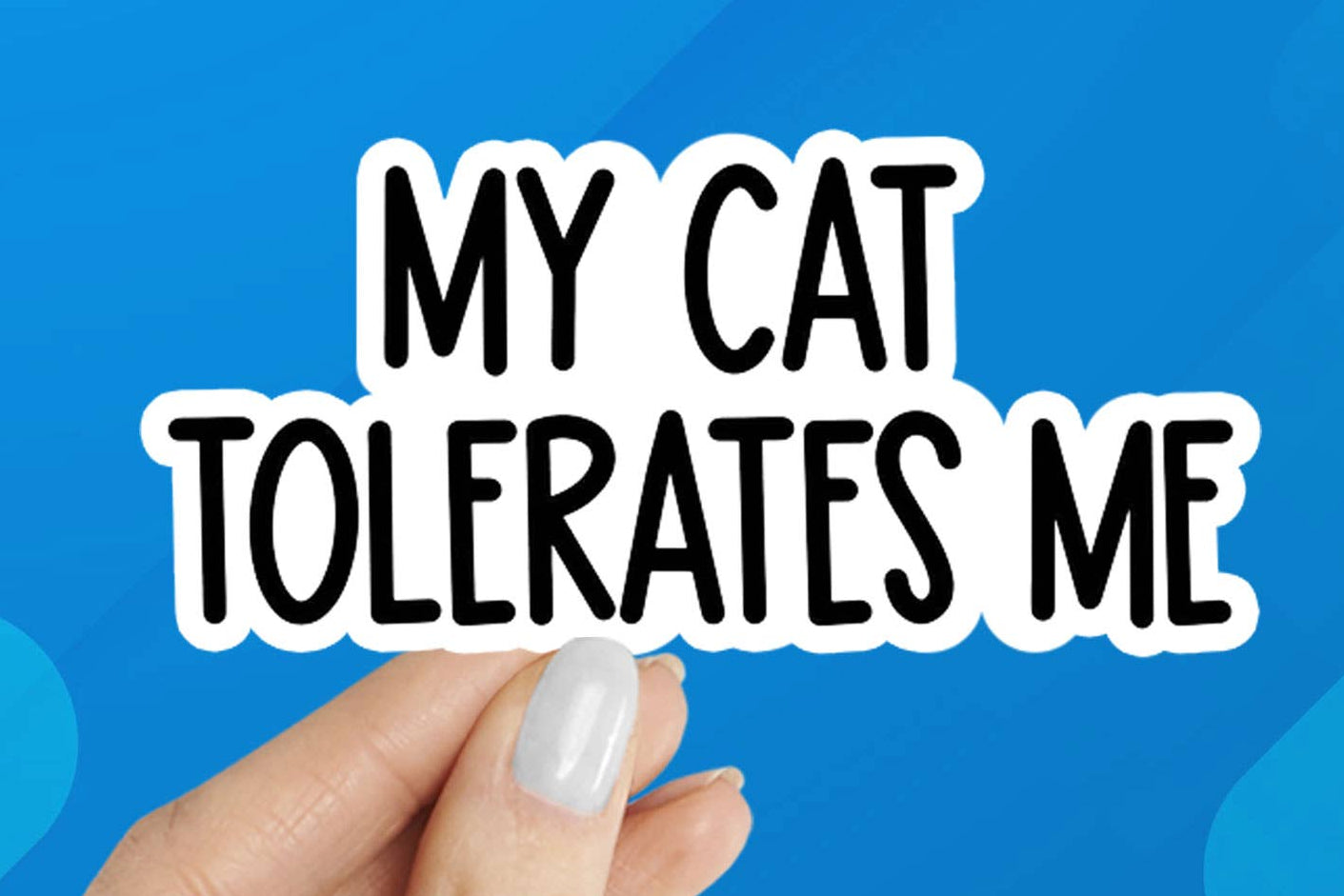 My Cat Tolerates Me Laptop Water Bottle Sticker