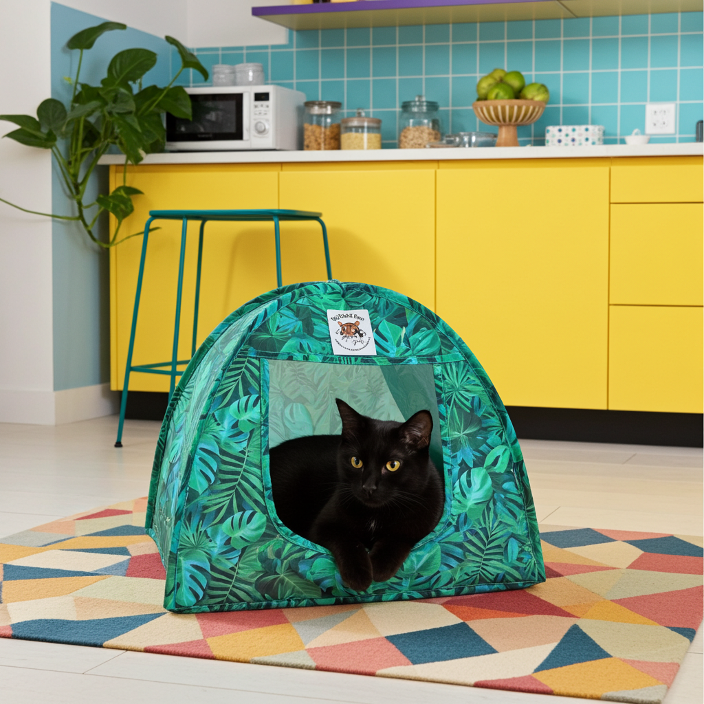 Cat Tent Cotton Canvas Popup Pet Bed