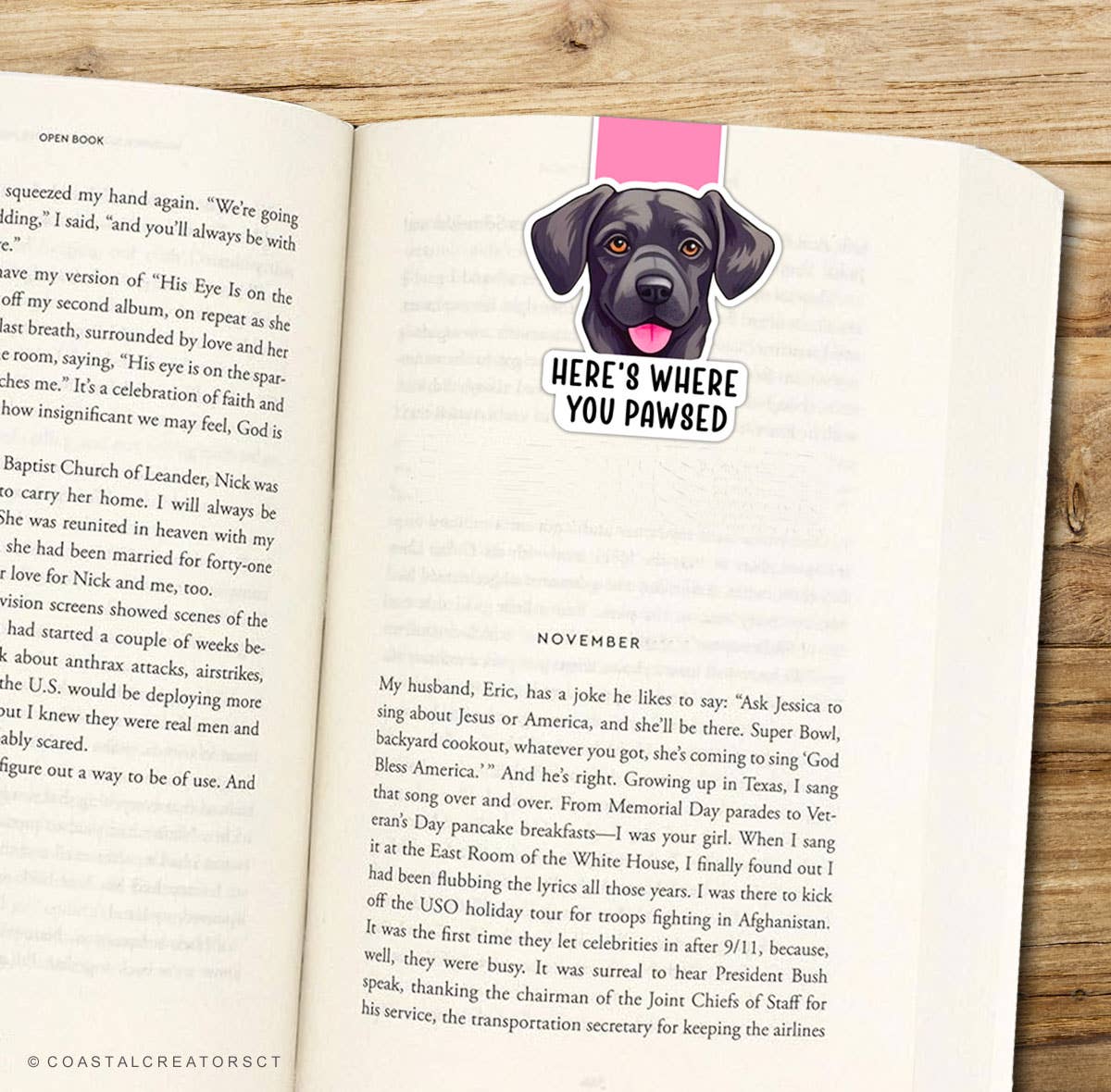 Here's Where You Pawsed Dog Reversible Magnetic Bookmark
