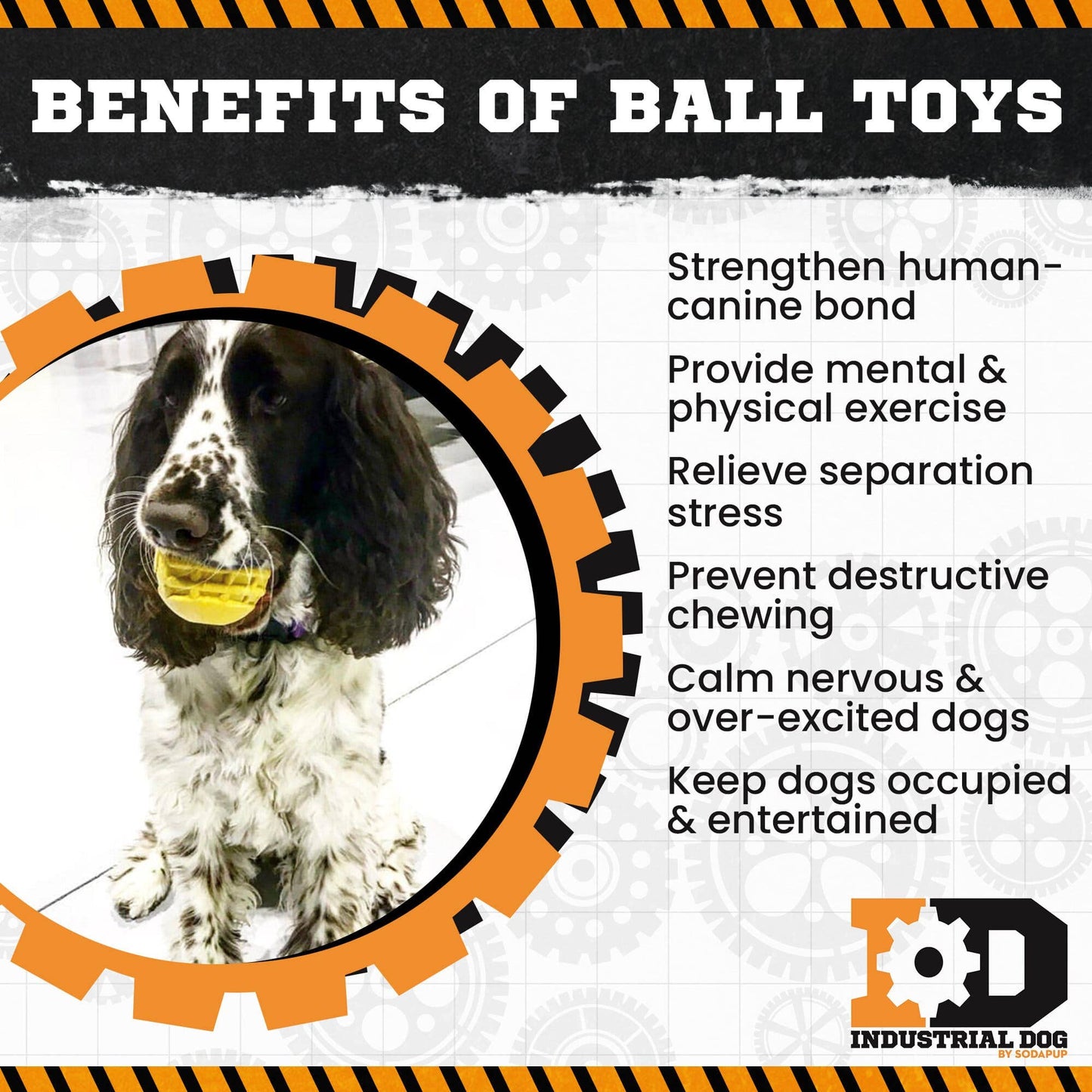 Industrial Dog Ball Rubber Chew Toy for Heavy Chewers