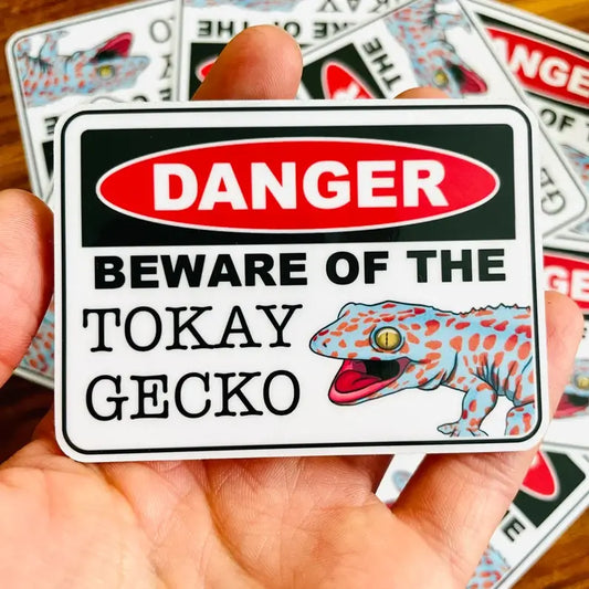 Danger Beware Of The Tokay Gecko Reptile Sticker Decal