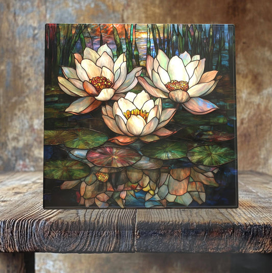 Water Lilies at Sunset Porcelain Tile