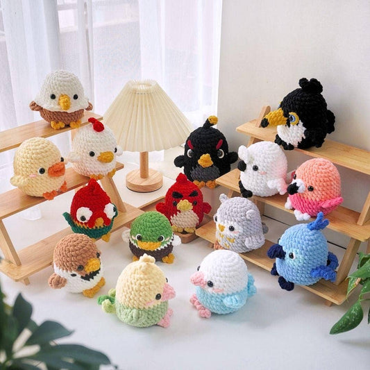 Crochet Colorful Birds, Amigurumi Chickens, Parrots, Duck...
