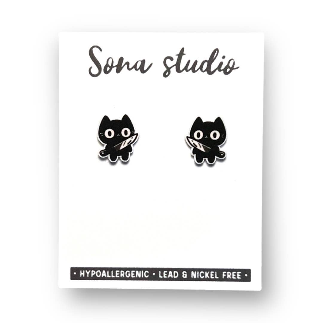 Choose Violence Kitty Earrings