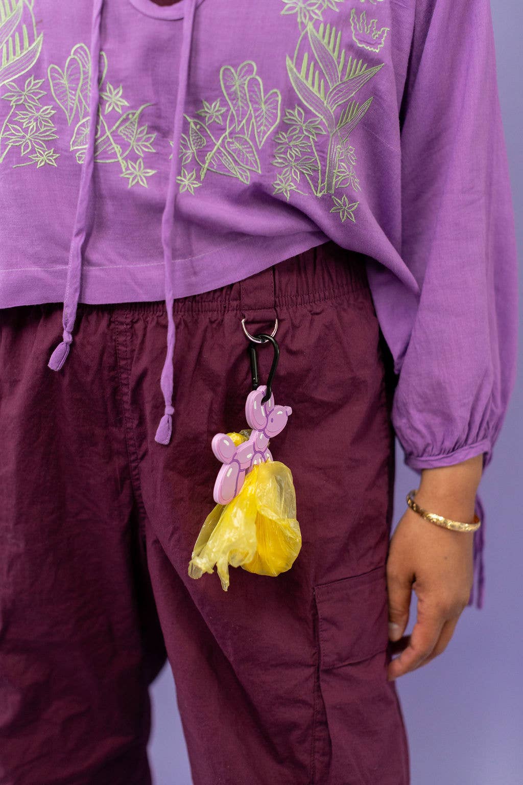 Purple Balloon Dog Poop Bag Holder