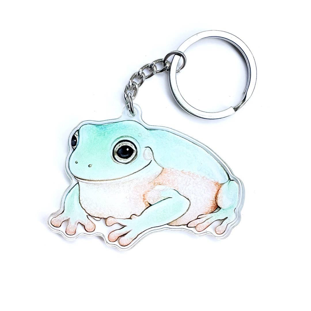 Australian Green Tree Frog Double-Sided Acrylic Keychain