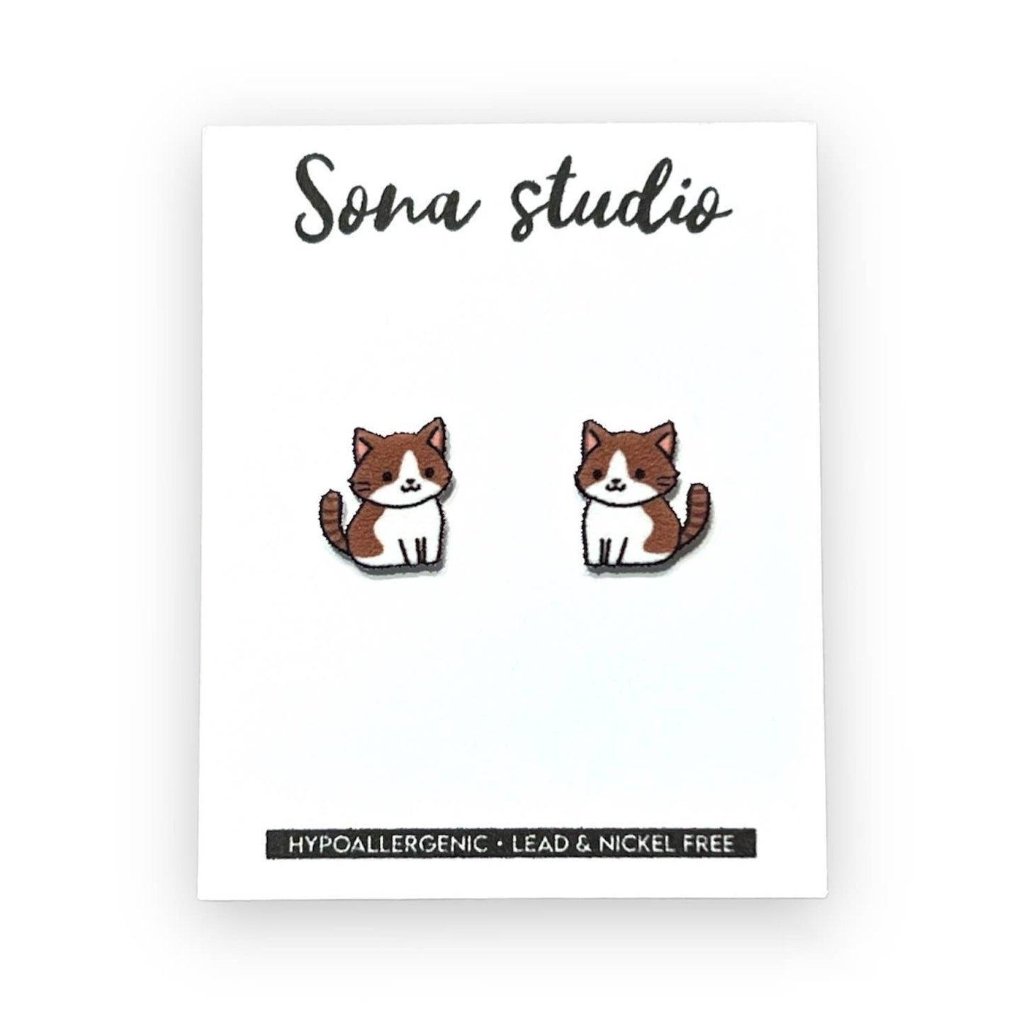 Brown Kitty Earrings