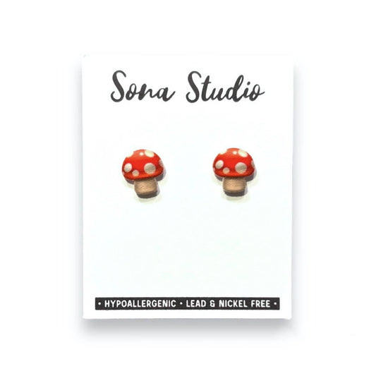 Mini Mushroom Earrings