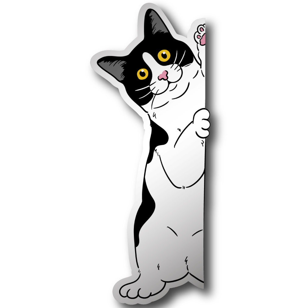 Peeking Cat Cute Sticker Vinyl 5"