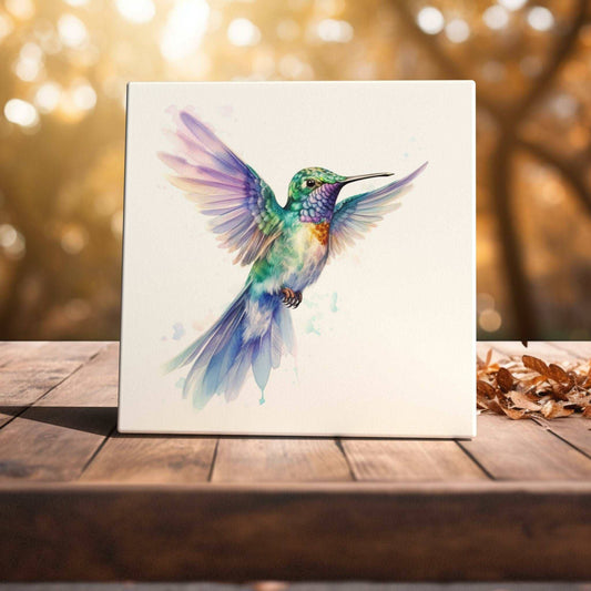 Hummingbird in Motion Art Tile