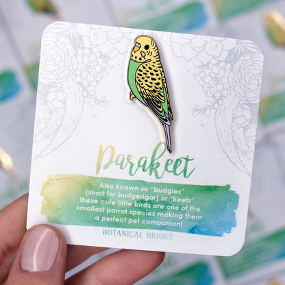Green Parakeet Enamel Pin