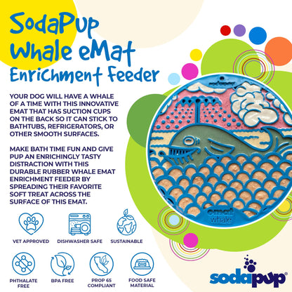 Whale Lick Mat for Dogs and Cats - with Suction Cups
