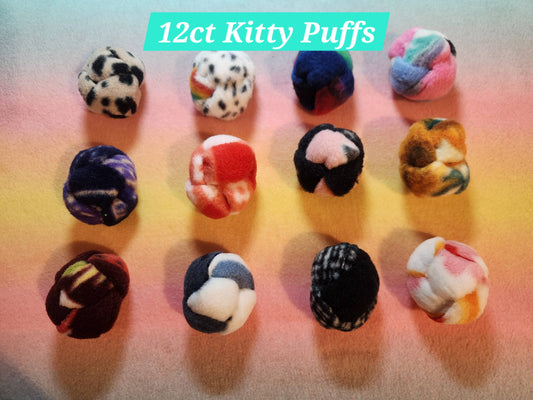 Bulk Cat Toys, Catnip Stuffed Fleece Kitty Puffs