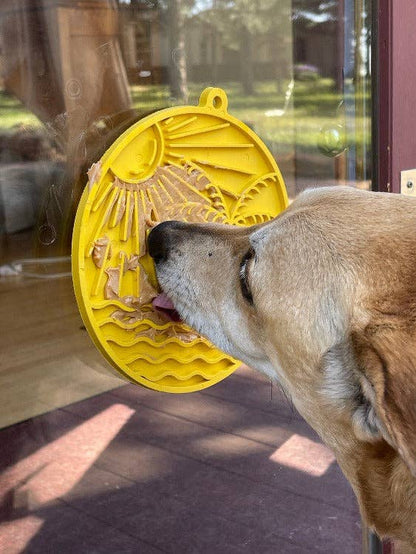Sun n' Sea Lick Mat For Dogs and Cats - With Suction Cups - Beach Design | USA Made