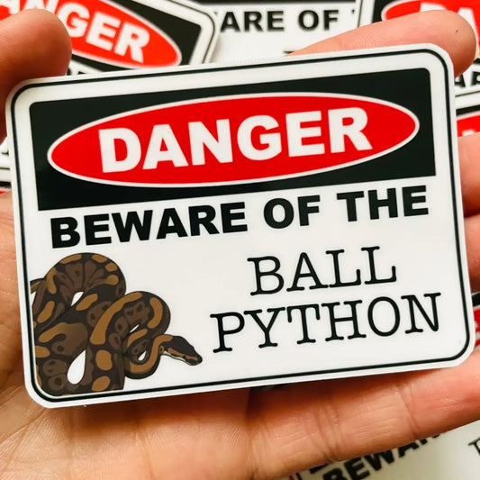 Danger Beware Of The Ball Python Reptile Sticker Decal