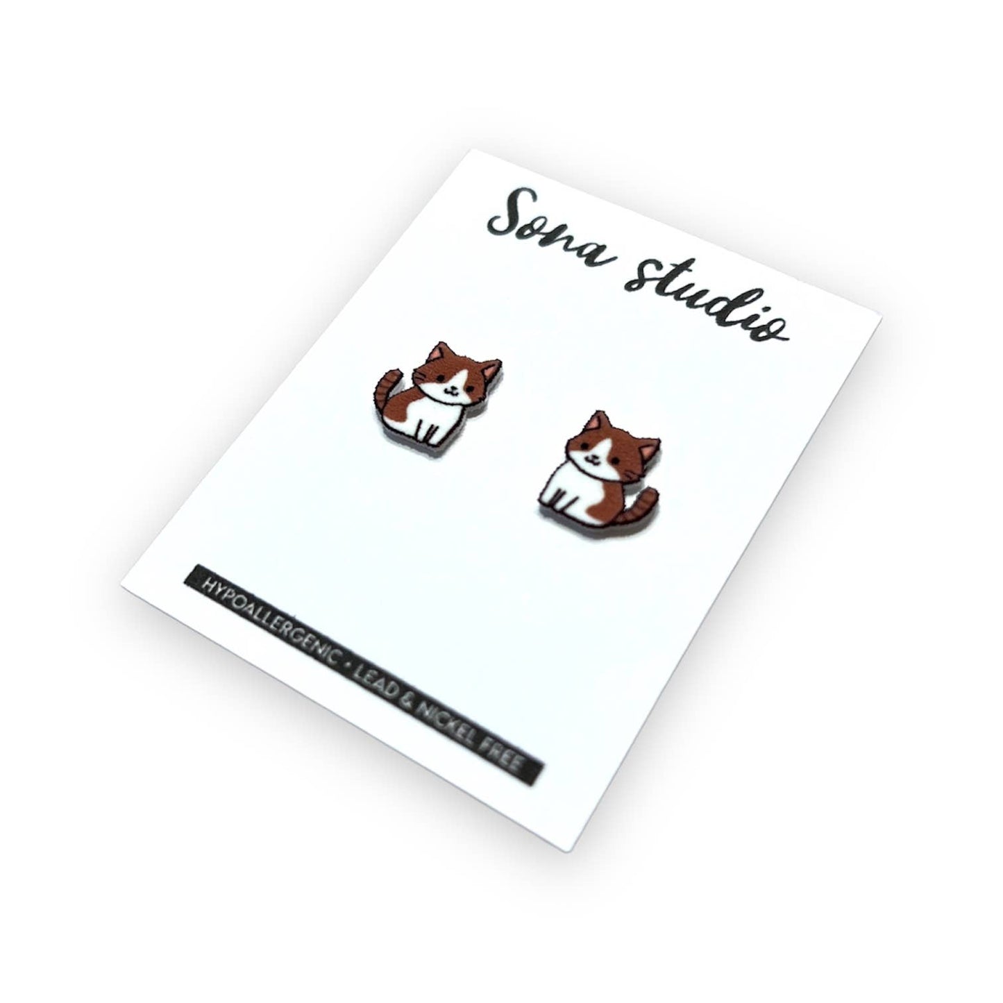 Brown Kitty Earrings